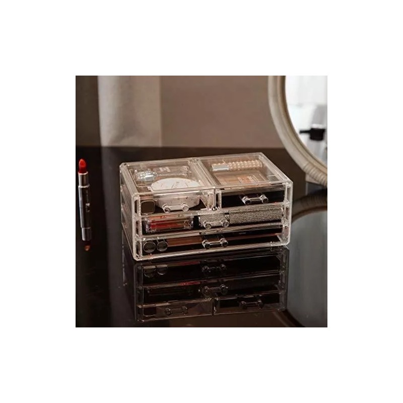 Cq Acrylic Organizador Para Maquillaje Con 13 Compartimentos 4 Cajones