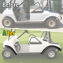 CYOOYC Fender Flares for Club Car DS 1993-2025 Golf Carts 4PCS Combined Front and Rear Mud Guards with Hardware, PP Material, 4PCS