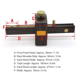 Marhynchus 8in Mortise Gauge Woodworking Marking Gauge Ebony Scribe Sign Scraper, Adjustable Screw Cutting Gauge European Woodworking Tools Painting Construction Tools, Scrapers