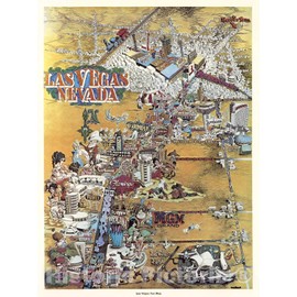 Historic Pictoric Map : Las Vegas (Nevada),Las Vegas, Nevada. Las Vegas Fun Map, 1960, Antique Vintage Reproduction : 18in x 24in