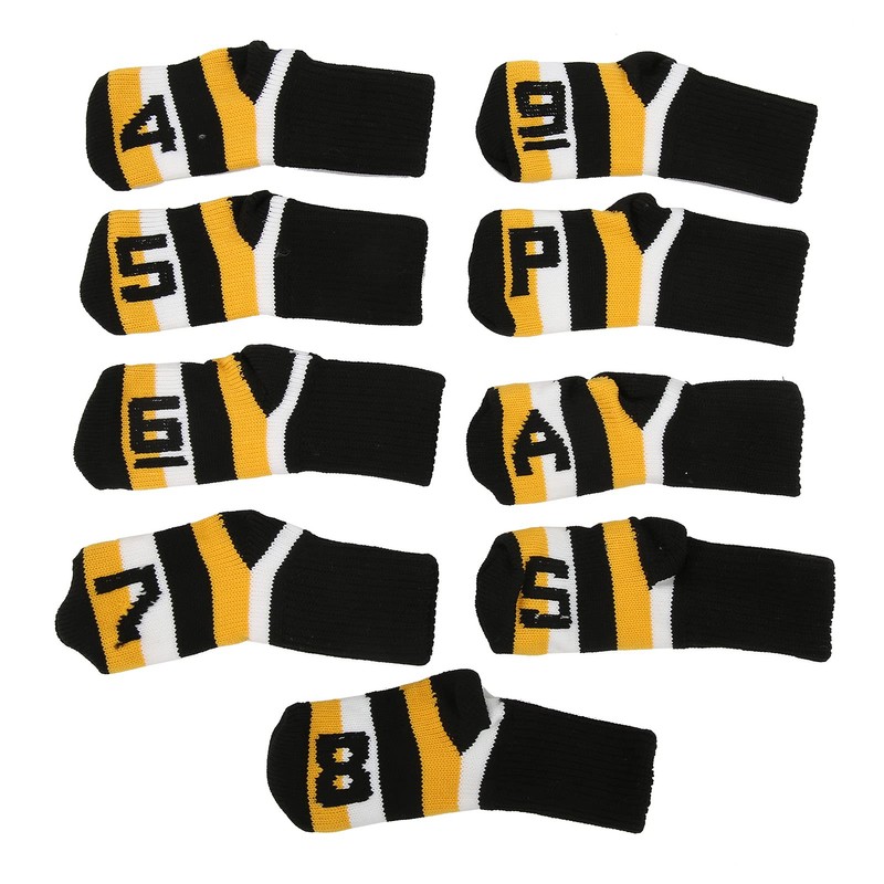 9pcs Iron Headcover, Portable Polyester Knitted Wool Iron Head Cover