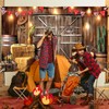 launuo Cowboy Party Decorations - Western Scene Cloth Wild West