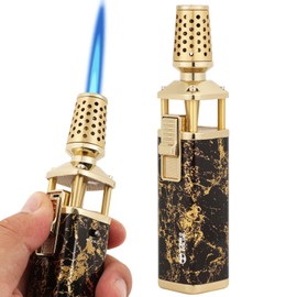 Refillable Butane Torch Lighter - Super Long Flame, Windproof, Adjustable for Welding, Soldering, Cooking, Creme Brulee, Baking (Butane Gas Not Included)