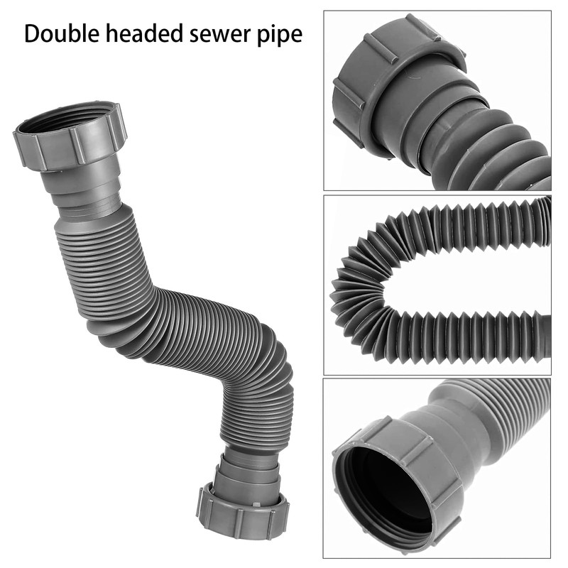 Flexible Waste Pipe, Universal Sink Drain Pipe Adjustable Drain Hose