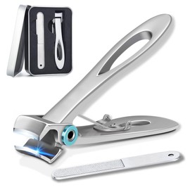 Nail Clippers,Nail Clippers with Nail File for Thick Nails, Sharp Curved Blade Fingernail Clippers Heavy Duty Nail Cutter Trimmer for Seniors