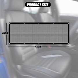 lygchii Car Pet Protection Net, 45.3in x 24.4in Mesh Obstacle Car Dog Barrier Net with Adjusting Rope and Hook, for Most Car SUV Pickup, Trucks and Vans