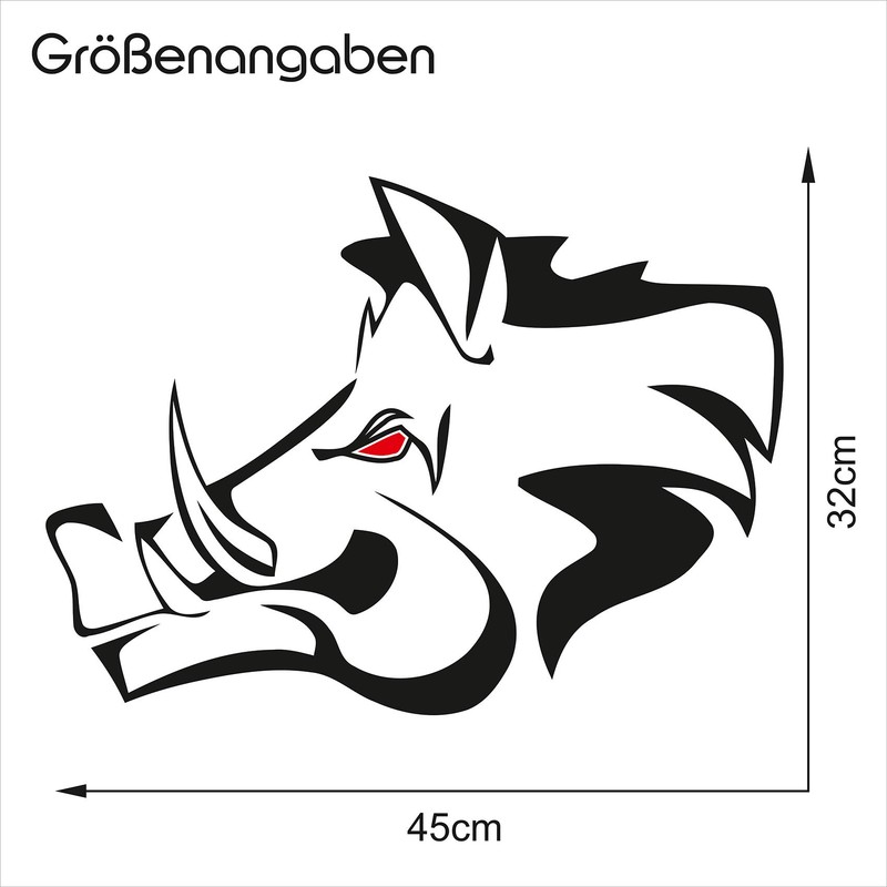 Wild Boar Sticker Film Decor for Car, Car Accessories, Wedge