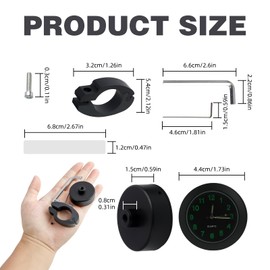 Fllyvly Waterproof Motorcycle Watch for Handlebars, Robust Aluminium Alloy Bicycle Watch, Luminous Dial, Easy Installation, Universal Use for Motorcycles and Electric Vehicles