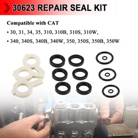 30623 Seal Kit, Pump Washer Seals Kit Fits for Cat Pump 30 31 34 310 340 350 Model (5 Frame Plunger Pump), Pack of 2