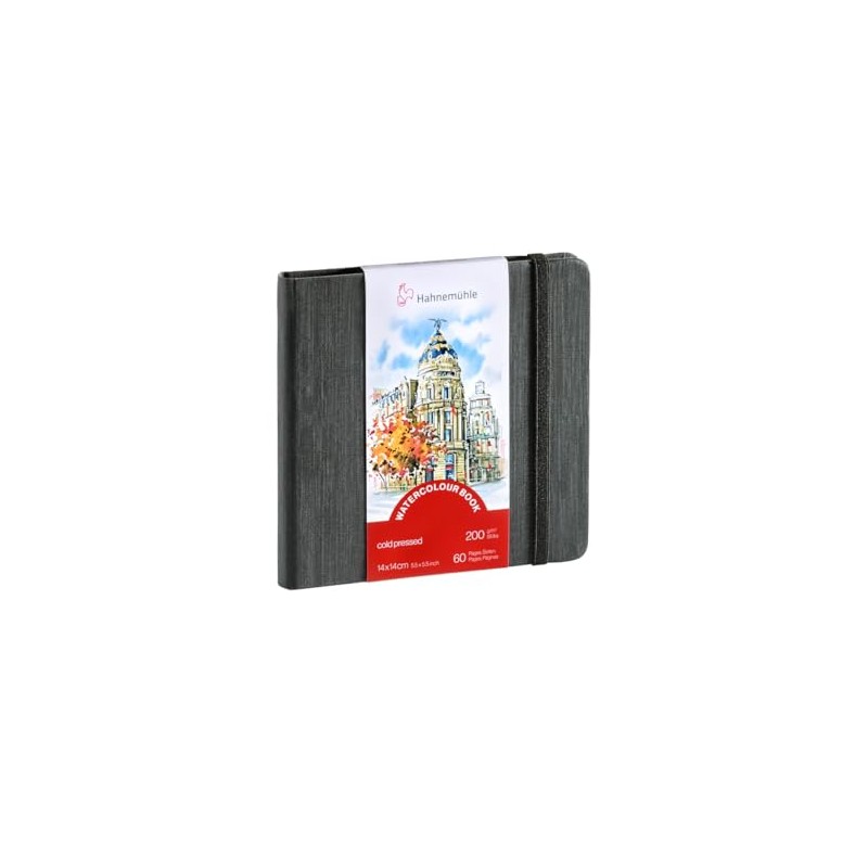 Cuaderno de acuarela, Watercolour Book 200 g/m², textura fina, 14x14cm,