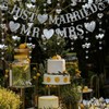 Aiyraa Silver Just Married Banner, Just Married Wedding Decorations