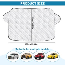 Sun Protection Car Windscreen 150 x 93 cm Sun Protection Foldable Windscreen for Windscreen Cover Sun Protection Car for Most Cars Blocks UV Heat Protection