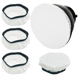 findTop 4 Piezas Calcetín Difusor de Luz Cubierta de Calcetines de la Lámpara Blanco Suave Difusor de la Lámpara para el Anillo de Luz de Flash (7 Inch/18 cm)
