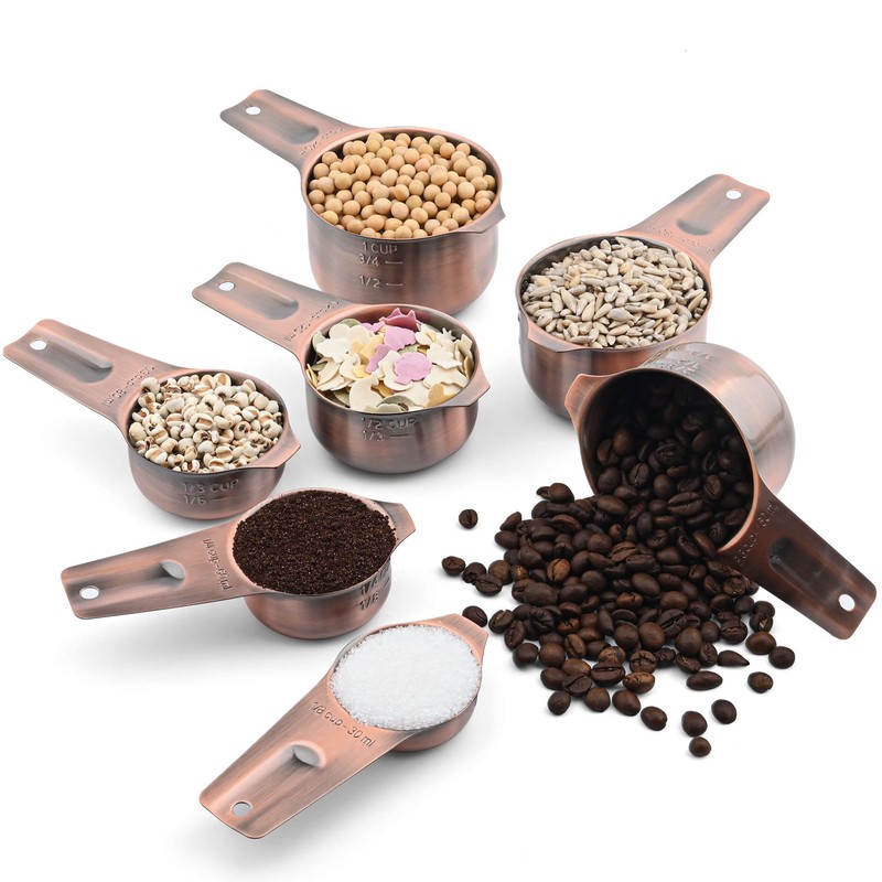 zoyizi Copper Measuring Cups and Spoons Set 14, Stainless Steel