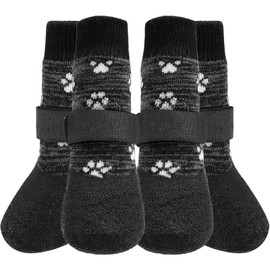 KOOLTAIL Anti Slip Dog Socks for Hot/Clod Pavement to Prevent Licking Paws，Dog Booties for Hardwood Floors, Traction Rain Dog Boots&Paw Protectors Shoes with Grip for Small Medium Large Senior Dogs S