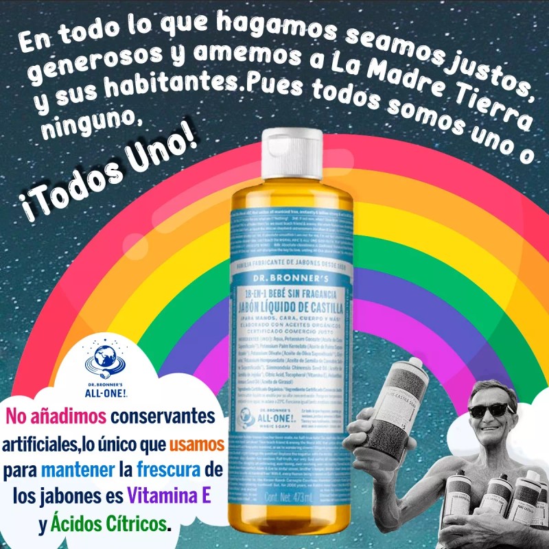 Dr. Bronners Jabón Liquido De Castilla Dr Bronner's 18en1 Sin
