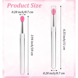 20Pcs Silicone Lip Applicator, Silicone Lip Brushes Set with Caps, Portable Reusable Makeup Tools for Lipstick Gloss & Eyeshadow