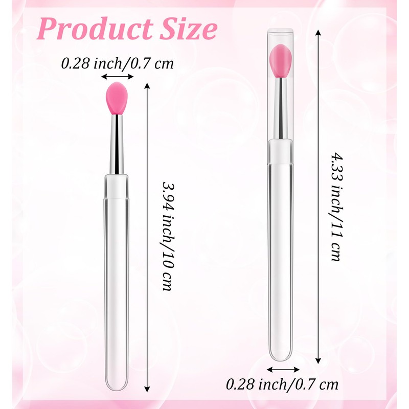 20Pcs Silicone Lip Applicator, Silicone Lip Brushes Set with Caps,