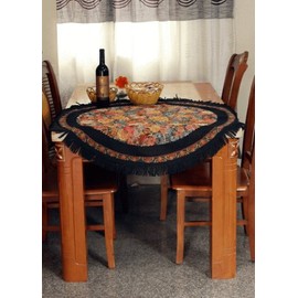 Tache Country Rustic Floral Midnight Awakening 59 x 59 inch Rectangle Tablecloths