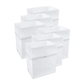 Clean Cubes 13 Gallon Trash Cans & Recycle Bins for Sanitary Garbage Disposal. Disposable Containers for Parties, Events, Recycling, and More. 6 Pack (White)