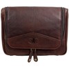 Rowallan Mens Structured Brown Leather Hanging Large Wash Travel Toiletry