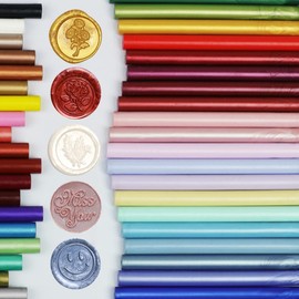 Rose Gold Wax Seal Sticks, ONWISE 20pcs Glue Gun Wax Sealing Sticks Suit for 0.43‘’ Glue Gun, Great for Wax Seal Stamp, Wedding Invitations, Envelope Letter Sealing (Rose Gold)