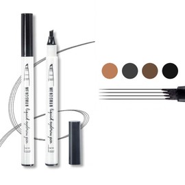 New Feeling Natural Eyebrow 4 Claw Eyebrow Pen, Fine Smooth Brush Head, Clear and Vivid Fork Shape Brush, Liquid Brow Easy to Carry and Wipe, 4 Heads, 4 Tip Precision Eyebrow Pencil, 4 Tip Eyebrow