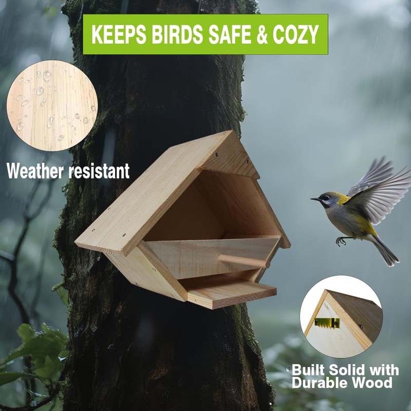 Weatherproof Cedar Dove Nesting Box - Outdoor Handmade Bird House