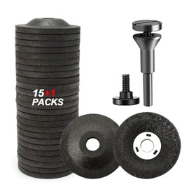 SI FANG 2 inch Die Grinder Grinding Wheels with Mounting Mandrel for Drill Rotary Tool,Depressed Center Grinding Wheel Discs, 3/8" Arbor 1/4" Stem for Metal & Stainless Steel, 16 Pack