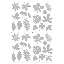 Garneck 32pcs Window Stickers Anti Collision Stickers Transparent Window Cling Leaf Stickers For Bird Strikes On Doors And Windows Glass Decor