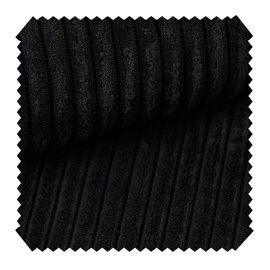 novely® Porto Upholstery Fabric in Wide Corduroy Look Ultra Soft Furniture Fabric Easy Care Sold by the Metre 1 Running Metre Colour: 135 Black