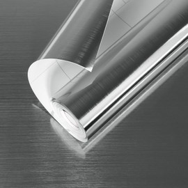 HorryHaus Stainless Steel Contact Paper Peel and Stick Silver Metallic Refrigerator Wrap. Contact Paper Countertop Waterproof Wallpaper for Kitchen Backsplash Dishwasher Cabinets 11.8"x80"