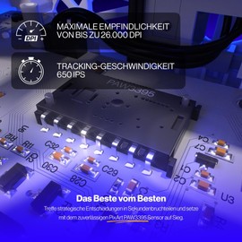 ENDORFY LIV Plus Wireless Onyx White, White Gaming Mouse, Wireless Mouse, Charging Station in Set, Ultralight Design (69 g), Maximum 26,000 DPI, PixArt PAW3395, 2.4GHz, BT, USB-A, EY6A017