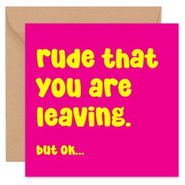 Leaving Card - New Job Card - Retirement Card - Funny - Sorry Your Leaving Cards - Leaving Retirement Gifts- For Colleagues Men Women Big Huge - 14cm