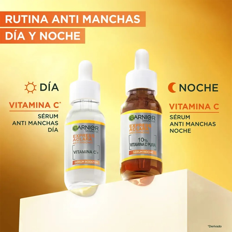 Garnier Express Aclara Sérum Noche Antimanchas con Vitamina C Pura,