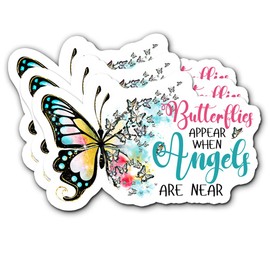 FALIMITLESS Butterflies Appear When Angels are Near Stickers 3Pcs Inspirational Motivational Gifts Stickers Vinyl Waterproof - No Fade, Used for Notebook, Tumbler, Laptop and Water Bottle