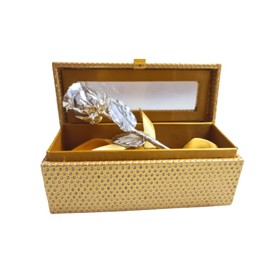 OMG Deals Gold Dipped 24K Natural Rose with Red Gift Box Men & Women - 6 Inch Long Best Gift Option on Valentine Day, Birthday and Thanks Giving Gift (Silver Rose, Golden Box)