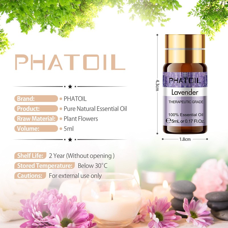 PHATOIL Essential Oil Set, 0.16 fl oz (5 ml) x