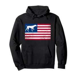 German Shorthaired Pointer GSP 4th of July US American Flag Pullover Hoodie