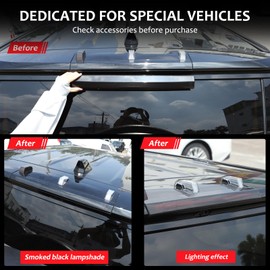 Suetlcoity for Hummer EV Accessories Red Lens 3rd Brake Light Smoked Cover Trim Compatible with Hummer EV SUV 2024 2025+ High Mount Brake Light Third Lamp Housing Protection (SUV/Smoke)