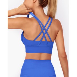 Grace Form Sports Bra for Women, Strappy Padded Medium Support Yoga Bra Workout Bra for Women