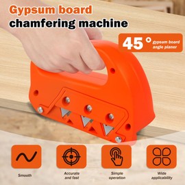 1/2Pcs Plasterboard Fast Cutter Precise 45° 60° Gypsum Board Chamferer Plasterboard Edger Drywall Edge Hand Plane Efficient Gypsum Board Angle Planer with 10 Blades for Drywall(45°,orange)