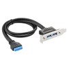 JacobsParts 2-Port USB 3.0 Low Profile Bracket 20-Pin Header Cable
