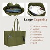 Large Canvas Tote Bag for Women Multi Pocket Tote Bag