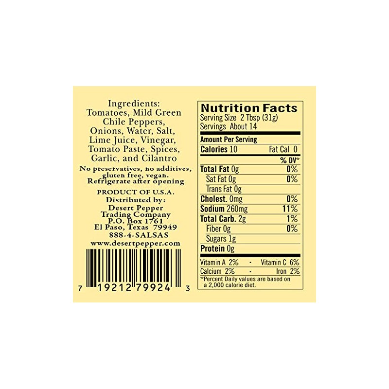 Desert Pepper Trading Divino Mild Salsa, 16 Ounce - Pack