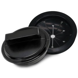 Hordion 3 Inch Garbage Disposal Splash Guard and Kitchen Sink Stopper, Universal Sink Baffle Garbage Disposal Drain Plug for Whirlaway Waste King Sinkmaster GE Models, Black