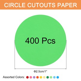 MECCANIXITY 400 PCS Circle Cutouts Paper, 1 Inch Round Cutouts 70gsm Circle Cardstock for DIY Crafts Classroom Bulletin Board Decoration,Assorted Colors