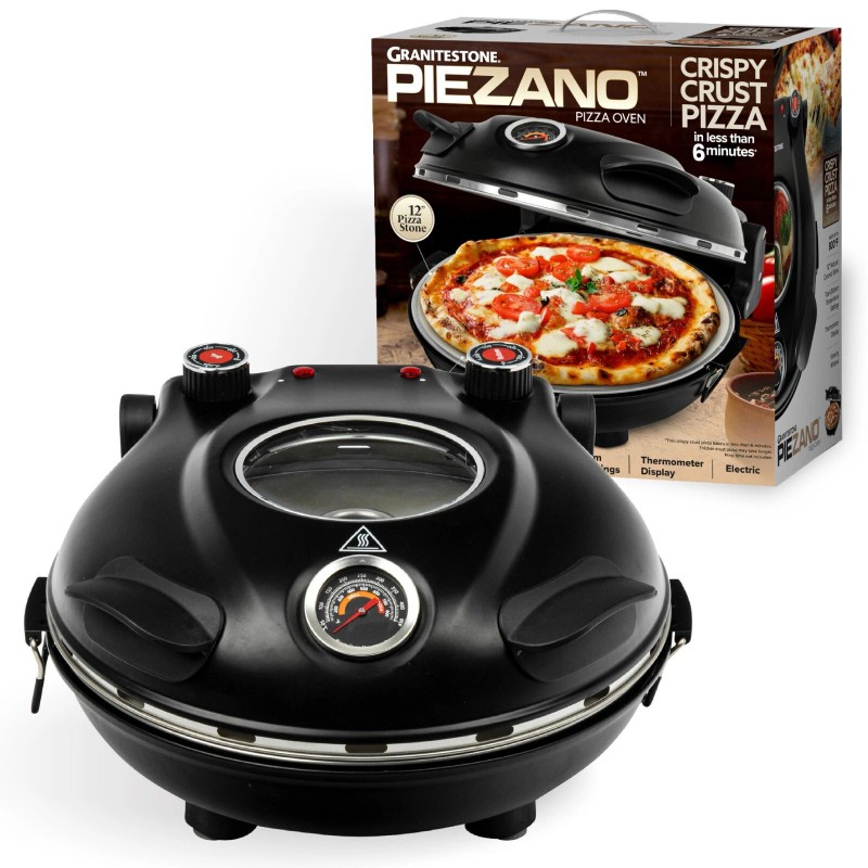 Granitestone Piezano Indoor/Outdoor Portable Electric Pizza Oven w Ceramic Stone