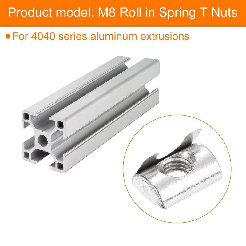 sourcing map 30Pcs M8 T Nuts Roll in Spring, T