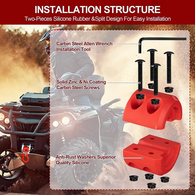 IMCCZONY 4Pcs Winch Stopper Compatible with ATV SUV ORV Cable